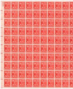 #811 – 1938 6c John Q Adams – Presidential Series – MNH OG Sheet