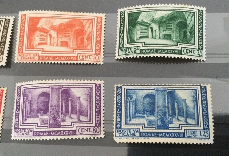 Vatican City Sc# 55-60 MH (Mint Hinged) Complete Set 1938 Some Gum Toning