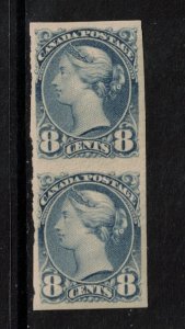 Canada #44d Mint Fine - Very Fine Imperf Pair Bottom Stamp NH Top Stamp Hinged