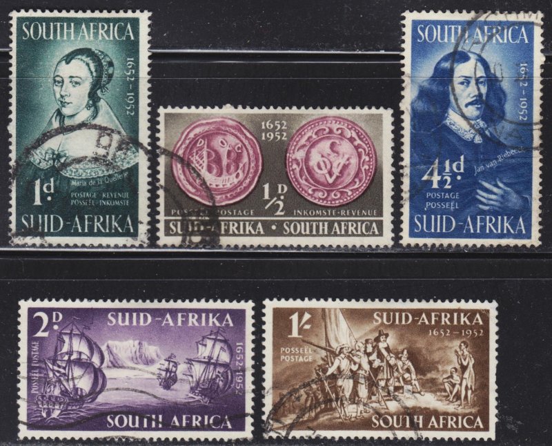 South Africa Scott 115-19 complete set F to VF used.