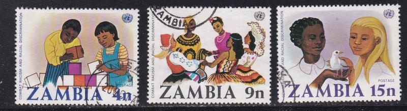 Zambia # 177-179, Combat Racism, Used Set, 1/2 Cat.