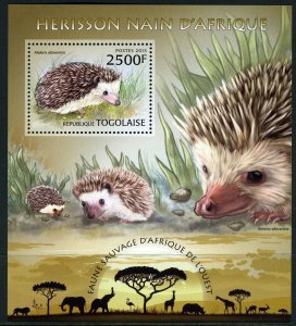 TOGO  2013 WILD ANIMALS OF WEST AFRICA HEDGEHOG  S/SHEET  MINT NH