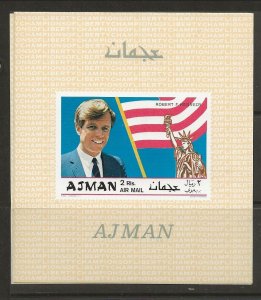 AJMAN MI 122B NH issue of 1969 - IMPERF SOUVENIR SHEET - ROBERT F. KENNEDY