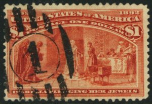 241, Used $1.00 VF Columbian - Quality Stamp - Stuart Katz