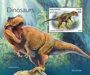 Maldives - 2019 Dinosaurs on Stamps - Stamp Souvenir Sheet - MLD190105b