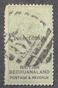 BRITISH BECHUANALAND  1888 1/- SG46 CAT £60 TRIMMED PERFS AT LEFT