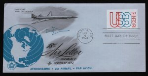 #UC48 18c Aerogramme, Art Craft FDC **ANY 5=FREE SHIPPING**