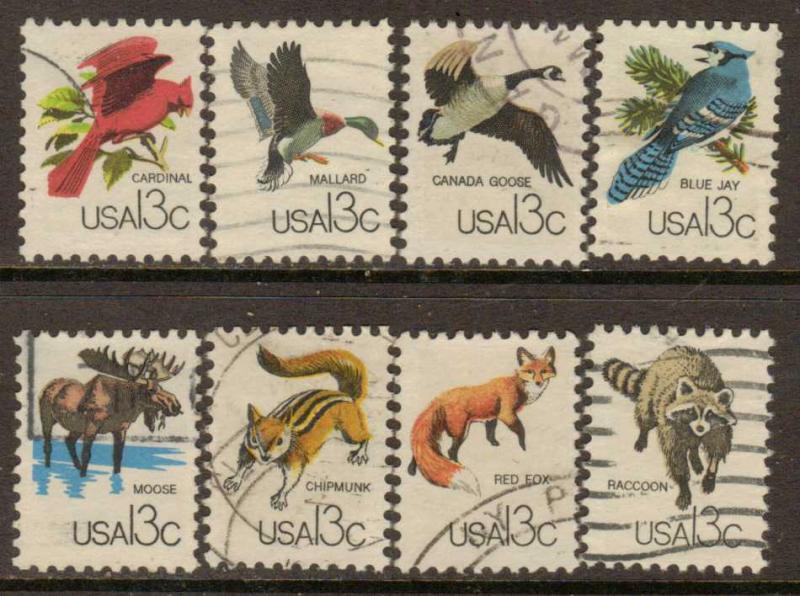 United States  #1757a-h  used set (1978)  c.v. $1.60  