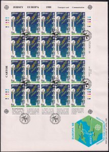 Jersey 1988 Europa CEPT Transport and Communications Sc.452-455 4 Sheets FDC
