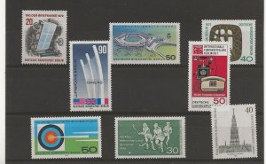 Germany Berlin 1972-81  eight  single stamp sets,  see description  MNH