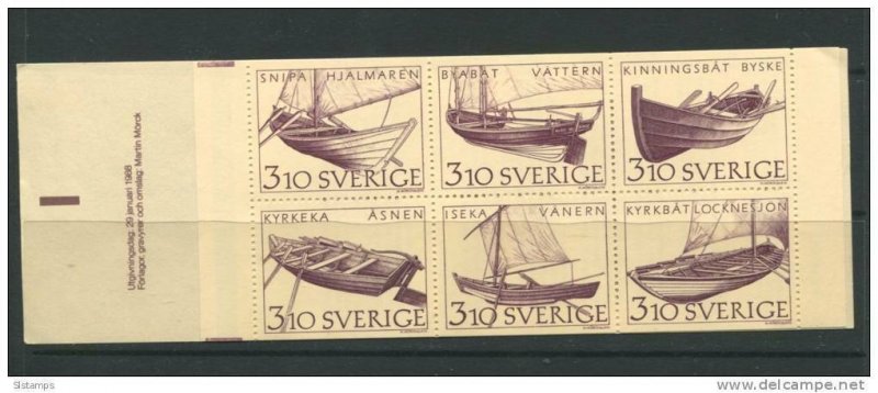 Sweden  Booklet 1988 Sc 1671a MNH  Boats