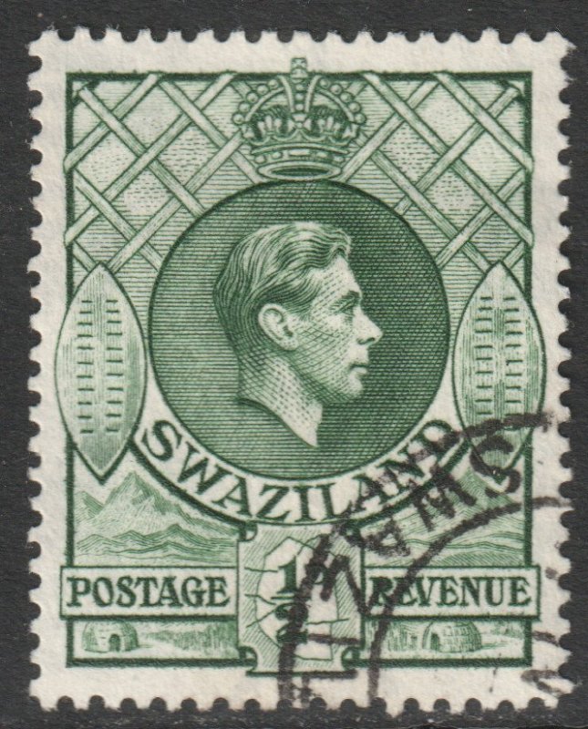 Swaziland Scott 27 - SG28a, 1938 George VI 1/2d Perf 13.1/2 x 14 used