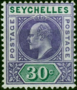 Seychelles 1903 30c Violet & Dull Green SG52 Fine & Fresh VLMM