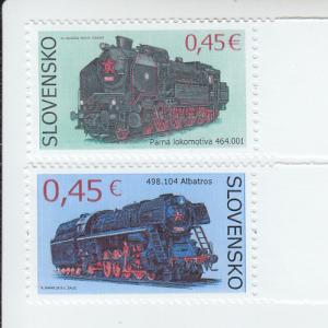 2015 Slovakia Steam Locomotives (2) (Scott 713-14) MNH