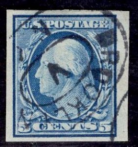 US Stamp #347 5 Cent Washington IMPERF Used SCV $32.00