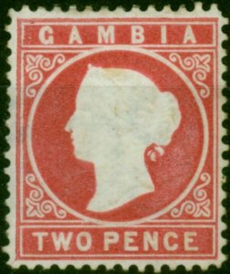 Gambia 1880 2d Rose SG13a Wmk Sideways Good MM