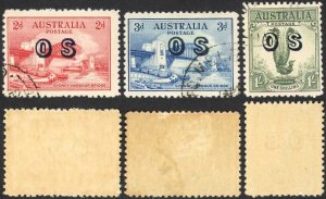 Australia SGO134/6 Set of 3 Opt OS CTO (with gum toned)