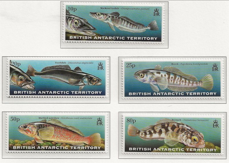 BRITISH ANTARCTIC TERRITORY (BAT) Sc 275-9 NH SET OF 1999 - FISH - (AO23)