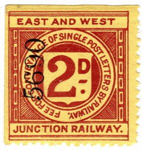 (I.B) East & West Junction Railway : Letter Stamp 2d 