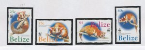 BELIZE - Scott 1177-1180 - FVF MNH - animal, opossum - WWF - 2004