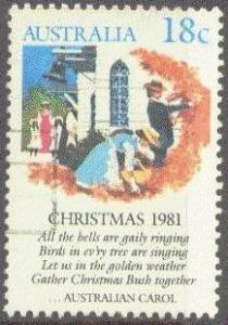 AUSTRALIA  811 USED 1981 18c CHRISTMAS