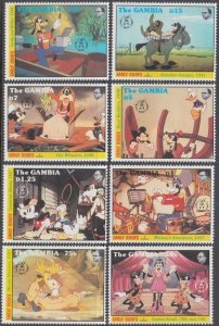 GAMBIA # 1293-1300 DISNEY STAMPS CELEBRATING GOOFY's BIRTHDAY & HIS EARLY GOOFS