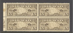 USA Airmail C8; Plate block of four MNH