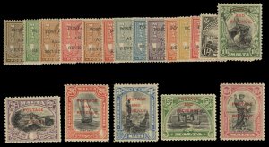 Malta #148-166 Cat$248.50, 1928 Postage and Revenue, complete set, lightly hi...