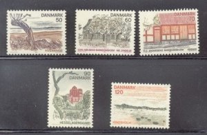 Denmark Sc 553-557 1974 Views stamp set mint NH