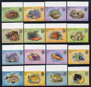 Belize 1984-88 Marine Life definitive set of 16 values ea...