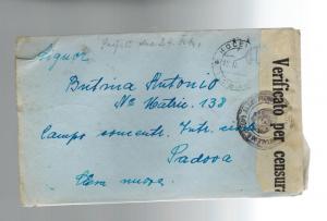 1943 Lubiana to Padova Italy Internment Camp Censored Cover w letter contents