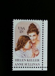 1980 15c Helen Keller, Anne Sullivan Scott 1824 Mint F/VF NH