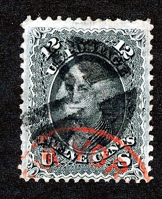 US Scott #69 1861 12c Washington Used Nice Cancel w/ Grill