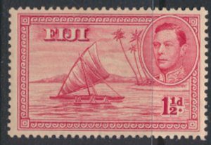 Fiji  SG 251 perf 13½ Die I  SC# 119 MH empty canoe  - 1938 see scans/ details