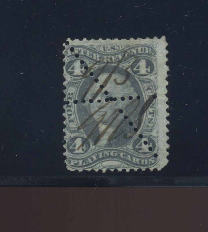 Scott #R21c Playing Cards  Revenue Stamp with Crazy Perf Error (Stock #R21-2)