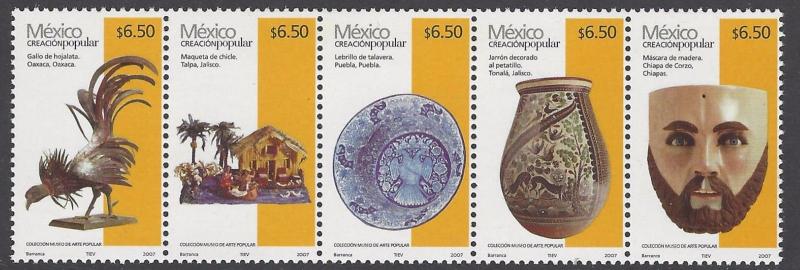 Mexico 2007 Folk Art Strip VFMNH (2498a)