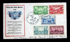 US #785-789 FDC West Point May 26, 1937 Sanders Cachet 78