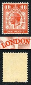 PUC 1d Variety Broken N in London U/M black mark on reverse