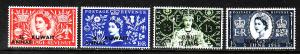 D1-Kuwait-Scott#113-16-unused hinged set-QEII-Coronation 195