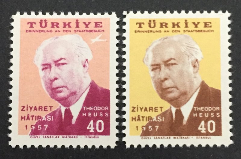 Turkey 1957 #1243,c29, Theodor Heuss Visit, MNH.