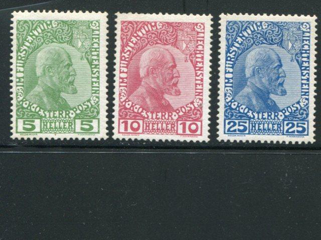 Liechtenstein #1-3 Mint VF -  LSP