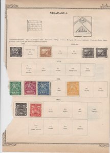 nicaragua stamps on album page ref r11831