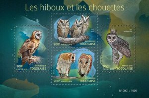 2015 TOGO MNH. OWLS. Yvert&Tellier Code: 4692-4695. Michel Code: 6872-6875