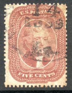 US Scott #27 Brick Red Type I Nice Black CDS Cancel