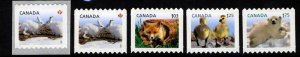 BEAR, DUCK, FOX, RABBIT = DIE CUT + LG coil Canada 2011 #2425; 2426ii-29ii MNH