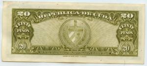 1960  Banknote 20 Pesos Pick # 80c