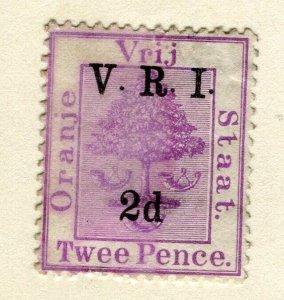 ORANGE FREE STATE; 1900 ' V.R.I. ' Optd. Mint hinged surcharged 2d. Dots Raised