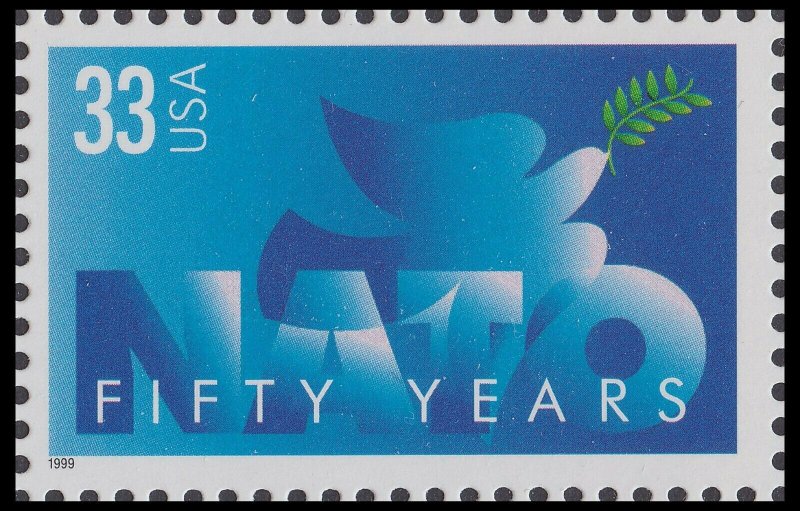 US 3354 NATO Fifty Years 33c single MNH 1999