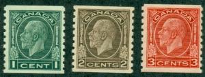 Canada #205-207  Mint  F-VF NH  Scott $86.00