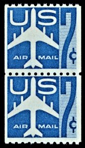 US C52 MNH VF 7 Cent Jet-Blue Pair